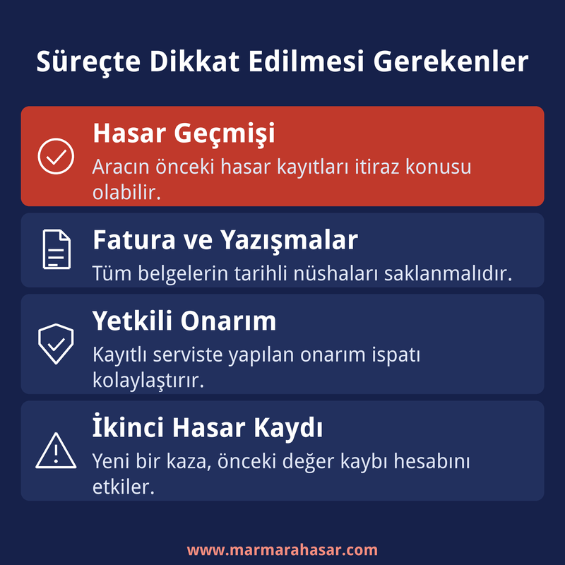Araç değer kaybı alma sürecinde dikkat edilmesi gerekenler