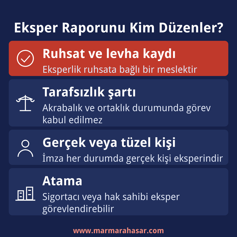 Eksper raporunu kim düzenler